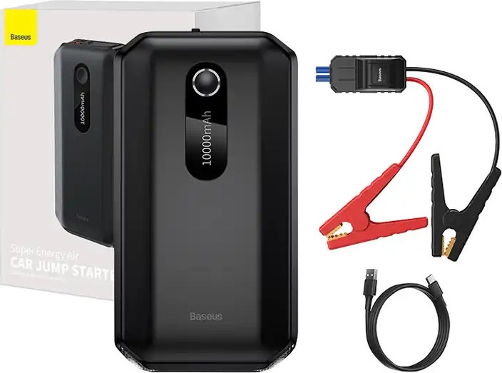 Baseus Power Bank Power Starter Jump Starter 10000mAh 12V (1000A / 500A) power bank + crocodile clips black (CGNL020101)