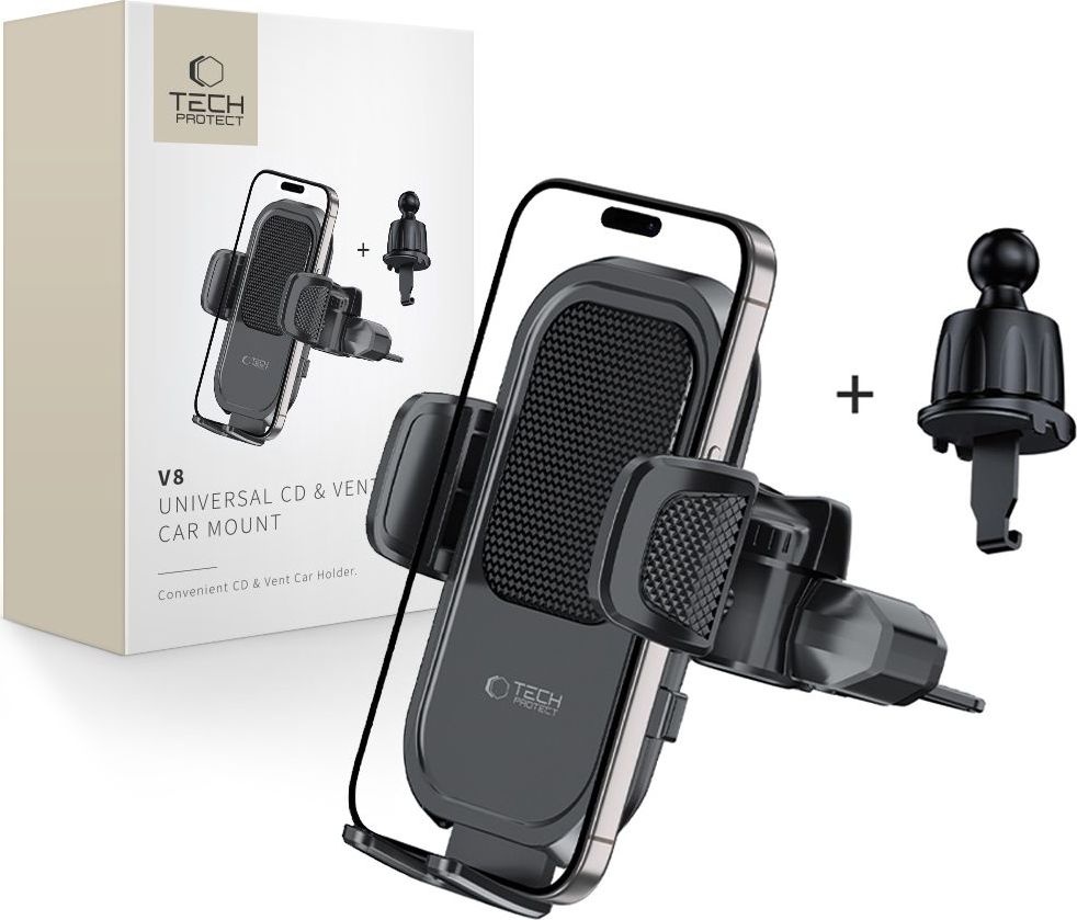TECH-PROTECT V8 UNIVERSAL CD & VENT CAR MOUNT BLACK
