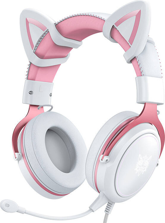 Herní sluchátka ONIKUMA X10 White/Pink/Cat Ears