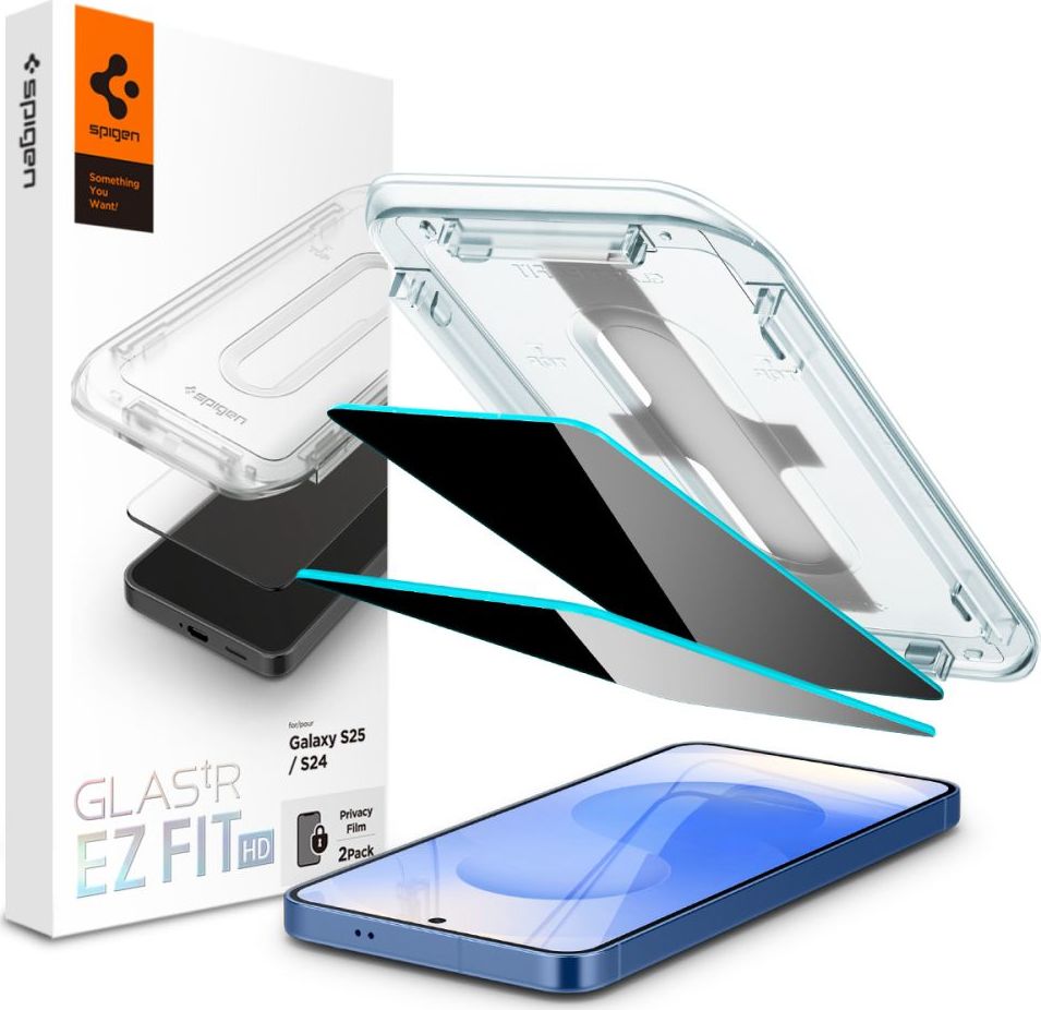 PRIVACY PROTECTION SPIGEN GLAS.TR ”EZ FIT” HD 2 KUSY V BALENÍ GALAXY S24 / S25 OCHRANA OSOBNÍCH ÚDAJŮ