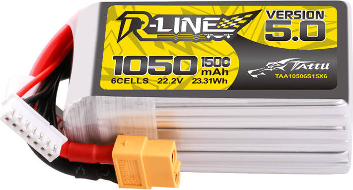 Akumulátor Tattu R-Line 5.0 1050mAh 22.2V 6S 150C XT60 Plug