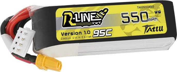 Baterie Tattu R-Line 550mAh 11,1V 95C 3S1P XT30