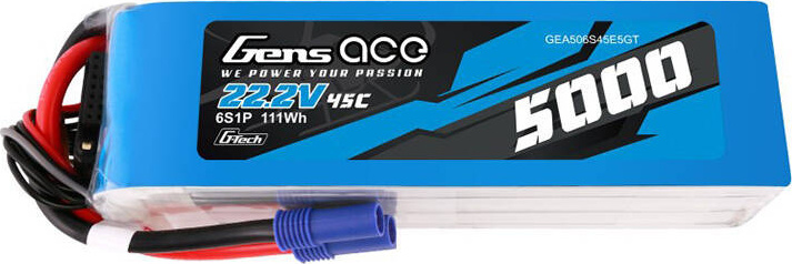 Gens ace G-Tech 5000mAh 22,2V 45C 6S1P LiPo baterie s konektorem EC5