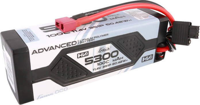 Gens ace Advanced G-Tech 5300mAh 11.4V 3S1P 100C HV auto Lipo baterie Hardcase s Deansovou zástrčkou