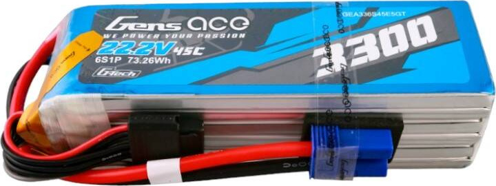 Gens ace G-Tech 3300mAh 22,2V 45C 6S1P Lipo Battery Pack s EC5 konektorem