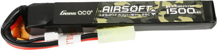 Gens ace 25C 1500mAh 2S1P 7,4V Airsoft Gun Lipo baterie s mini Tamiya konektorem