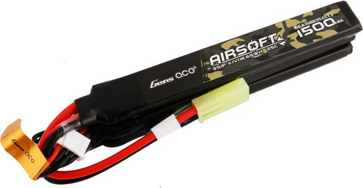 Gens ace 25C 1500mAh 3S1P 11.1V Nunchuck 3X Airsoft Gun Lipo baterie s mini Tamiya konektorem