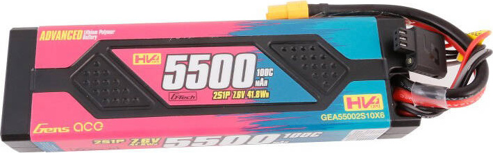 Gens ace Advanced 5500mAh 7,6V 100C 2S1P HardCase Lipo Battery Pack s XT60