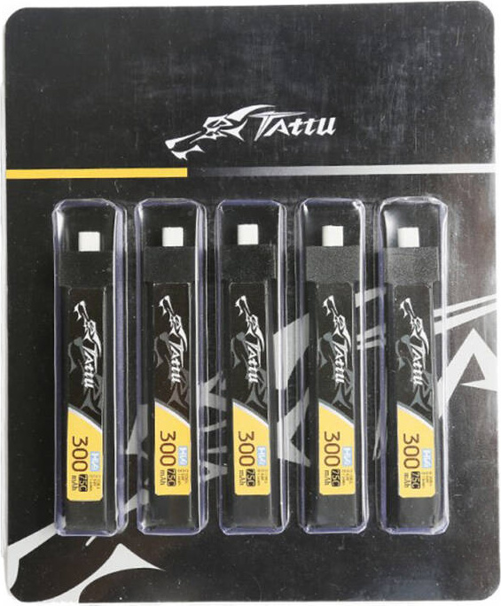 Tattu LiPo 300mAh 3,8V 75C 1S1P HV BT2.0.5 baterie (5ks)