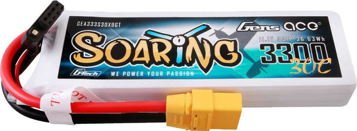 Gens ace G-Tech Soaring 3300mAh 11,1V 30C 3S1P Lipo Battery Pack s konektorem XT90