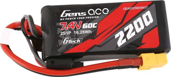 Baterie GensAce G-Tech LiPo 2200mAh 7,4V 60C 2S1P XT60