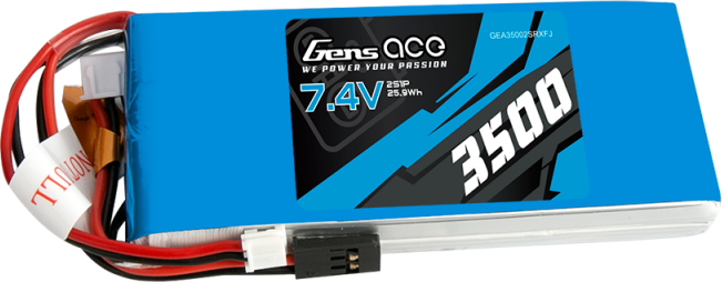 Baterie LiPo Gens Ace 3500mAh 7,4V 1C 2S1P RX/TX