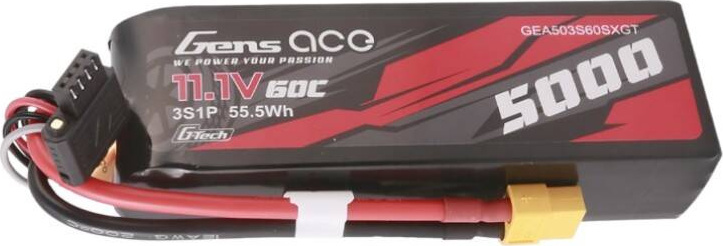 Gens ace G-Tech 5000mAh 11.1V 60C 3S1P Lipo s XT60 konektorem