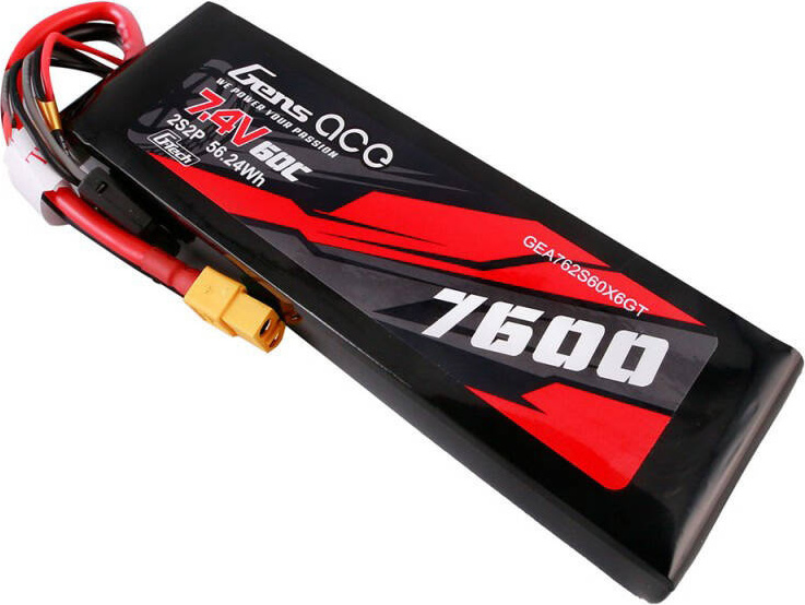 Akumulátor Gens ace G-Tech 7600mAh 7,4V 60C 2S2P Lipo baterie PC mat