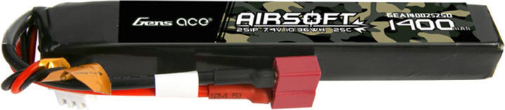 Gens ace 25C 1400mAh 2S1P 7,4V Airsoft Gun Lipo baterie s T konektorem