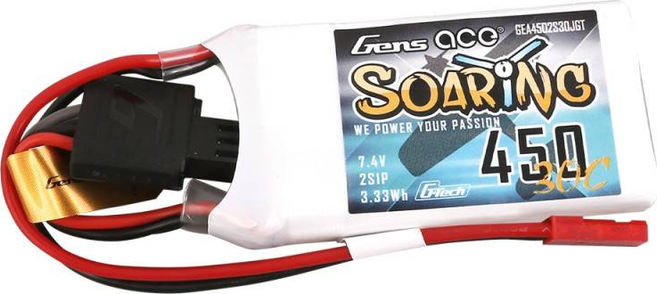 Baterie Gens ace G-Tech Soaring 450mAh 7,4V 30C 2S1P JST-SYP