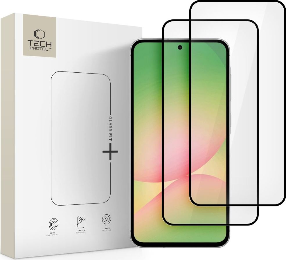 Tvrzené sklo TECH-PROTECT GLASS FIT+ 2-PACK GALAXY A36 / A56 5G BLACK