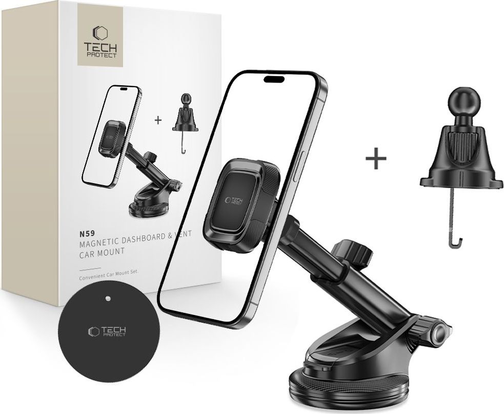 TECH-PROTECT N59 MAGNETIC DASHBOARD & VENT CAR MOUNT BLACK