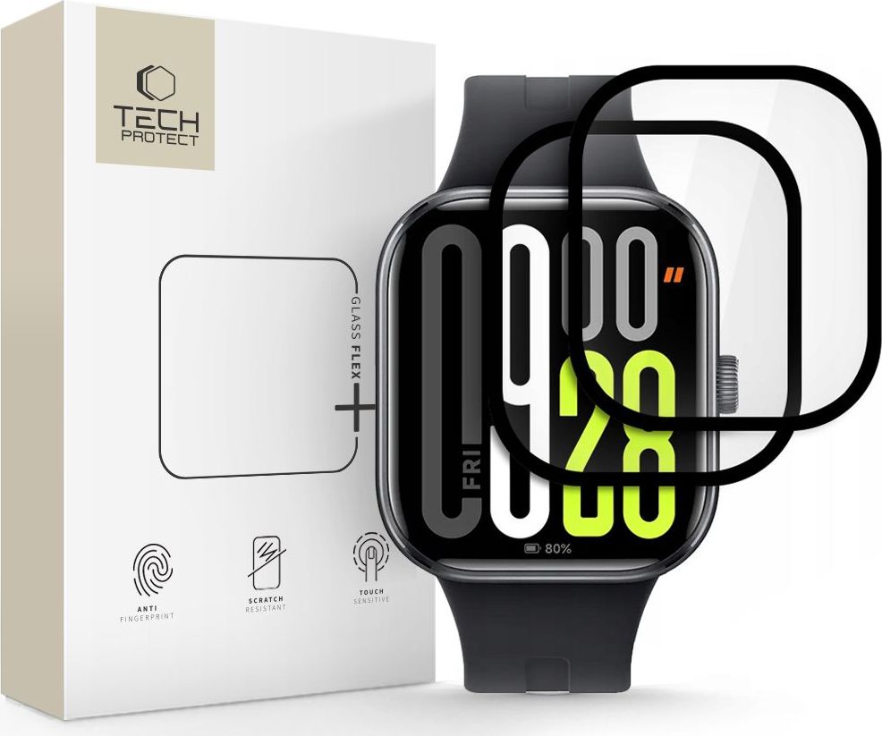 Hybridní sklo TECH-PROTECT GLASS FLEX+ 2-PACK XIAOMI REDMI WATCH 5 BLACK