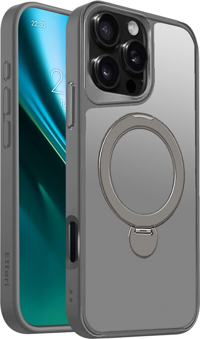 Etteri Matt Mag Ring case for iPhone 16 Pro Max 6,9" grey