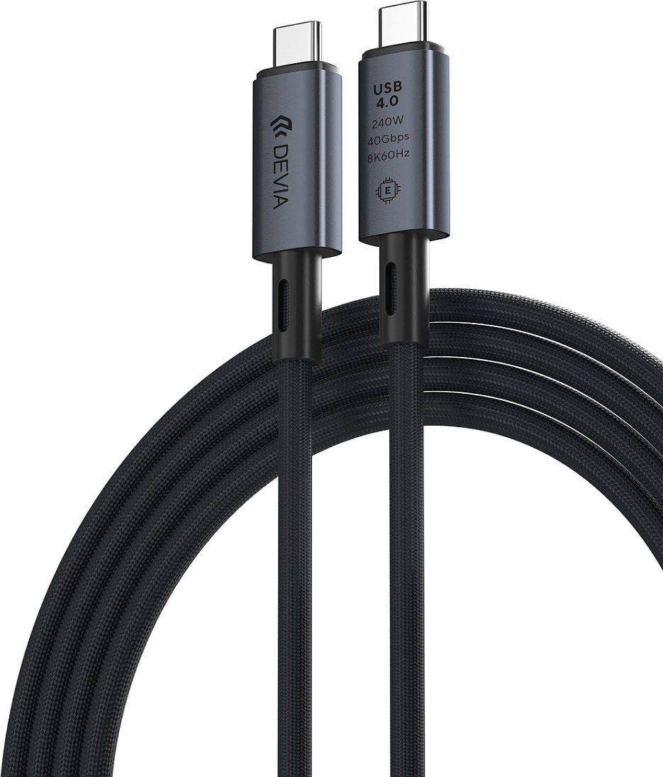 Devia kabel Extreme EC641 PD USB-C - USB-C 4.0 1,0 m 240W black 8K 60Hz