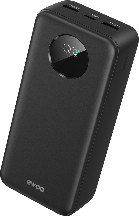 BWOO 22,5W 30000 mAh power bank with LCD screen, black