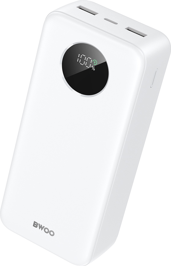 Powerbanka BWOO 22,5W 30000 mAh s LCD obrazovkou, bílá