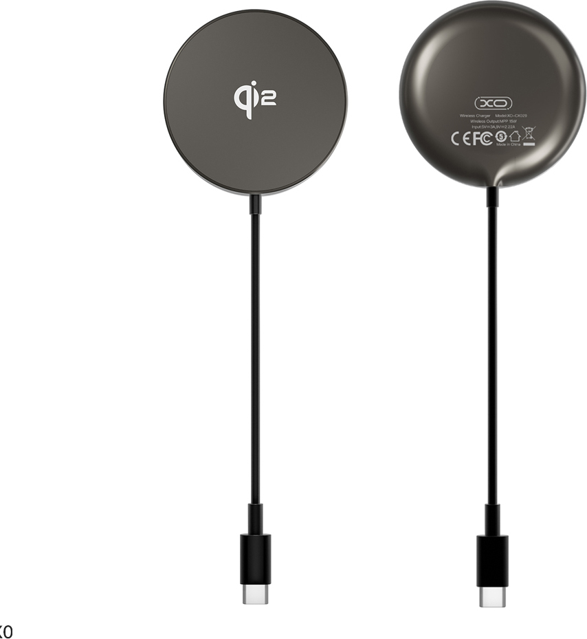 XO wireless inductive charger QI2 CX029 magnetic black