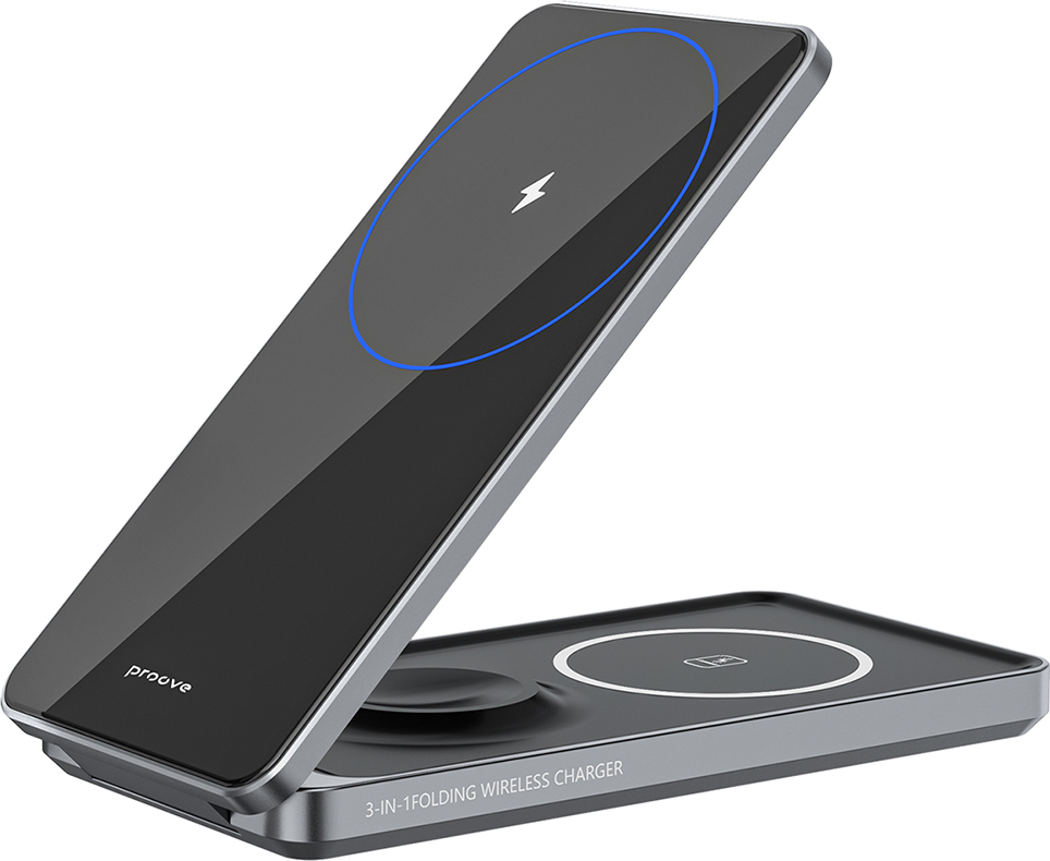 Proove bezdrátová nabíječka Metal Edge 3v1 šedá