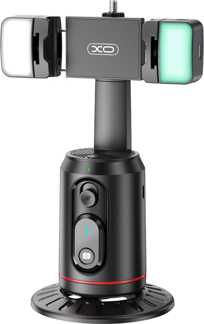 Držák / stojan na telefon XO 360 SS16 s funkcí sledování obličeje s LED světlem, černý