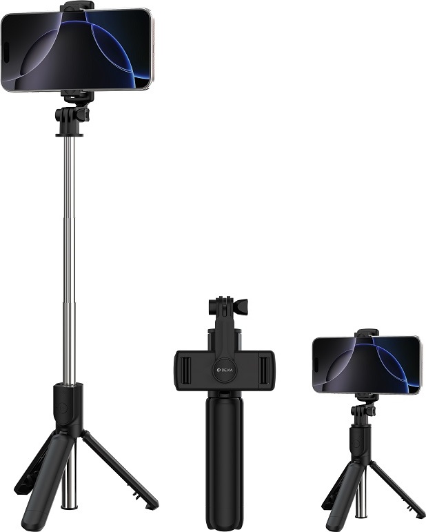 Devia selfie tyč Bluetooth tripod / stativ ES083 černý