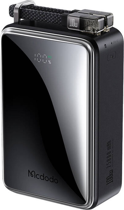 Power banka Mcdodo MC-0561 Digital Dis 25000mAh (pro notebooky, telefony apod.), 100W + USB-C kabel (černá)