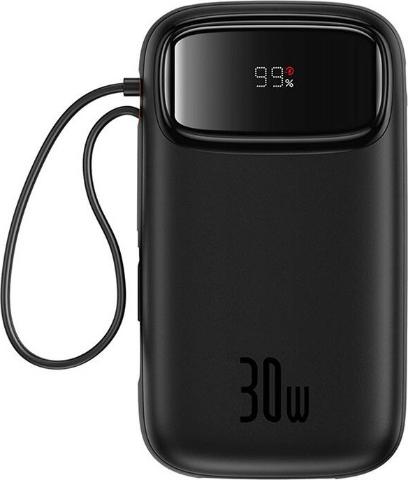 Powerbank Baseus QPow 2 20000mAh 30W 2xUSB-C kabel (black)