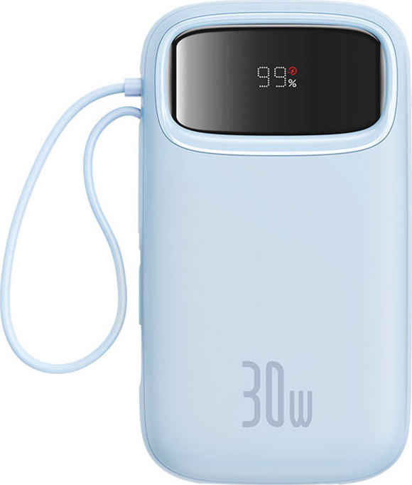 Powerbanka Baseus QPow2 20000mAh 30W 2xUSB-C kabel (modrá)