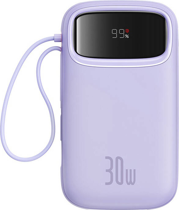 Baseus QPow 2 20000mAh 30W 2xUSB-C kabel powerbank (purple)