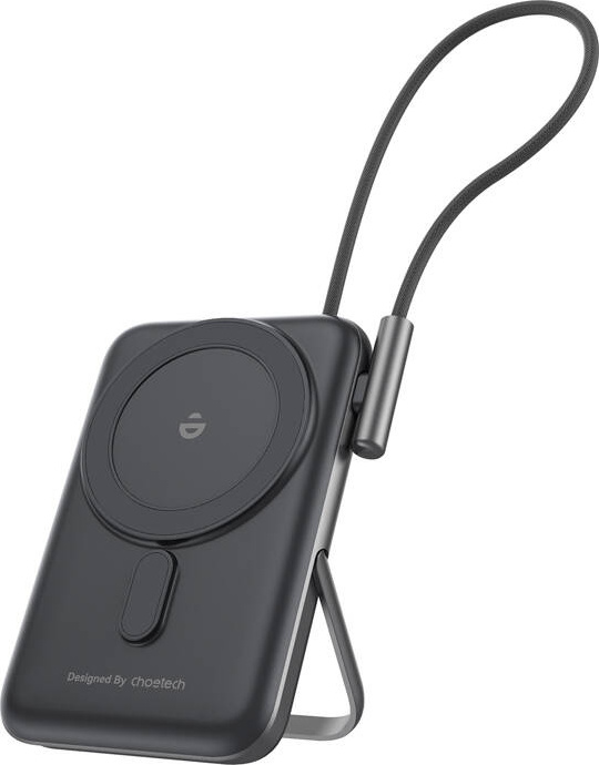 Choetech B735 magnetická MagSafe powerbanka 10000mAh 20W PD + USB-C kabel (černý)