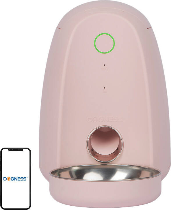 Chytrý dávkovač jídla s plastovou miskou WIFI mini Dogness (růžová)