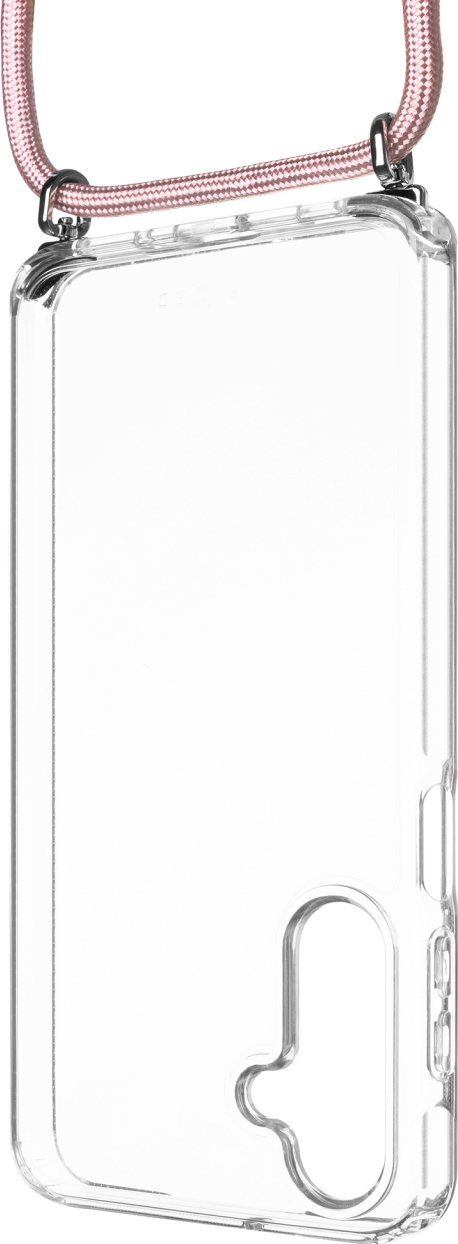 Pouzdro FIXED Pure Neck s odnímatelnou růžovou šňůrkou na krk pro Samsung Galaxy A16 4G/5G