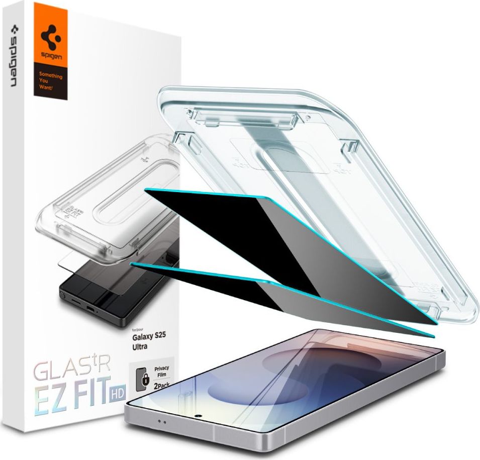 PRIVÁTNÍ SKLO SPIGEN GLAS.TR ”EZ FIT” HD 2BALENÍ GALAXY S25 ULTRA PRIVACY