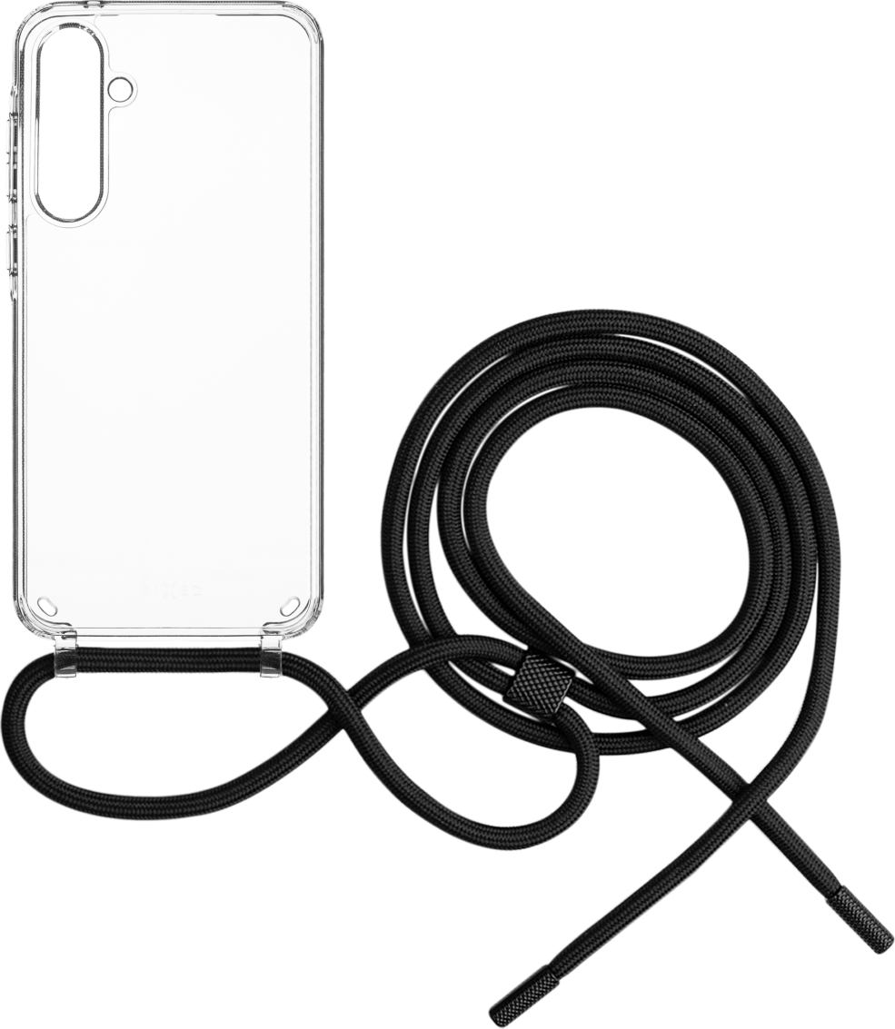 Pouzdro FIXED Pure Neck s černou šňůrkou na krk pro Samsung Galaxy A55 5G