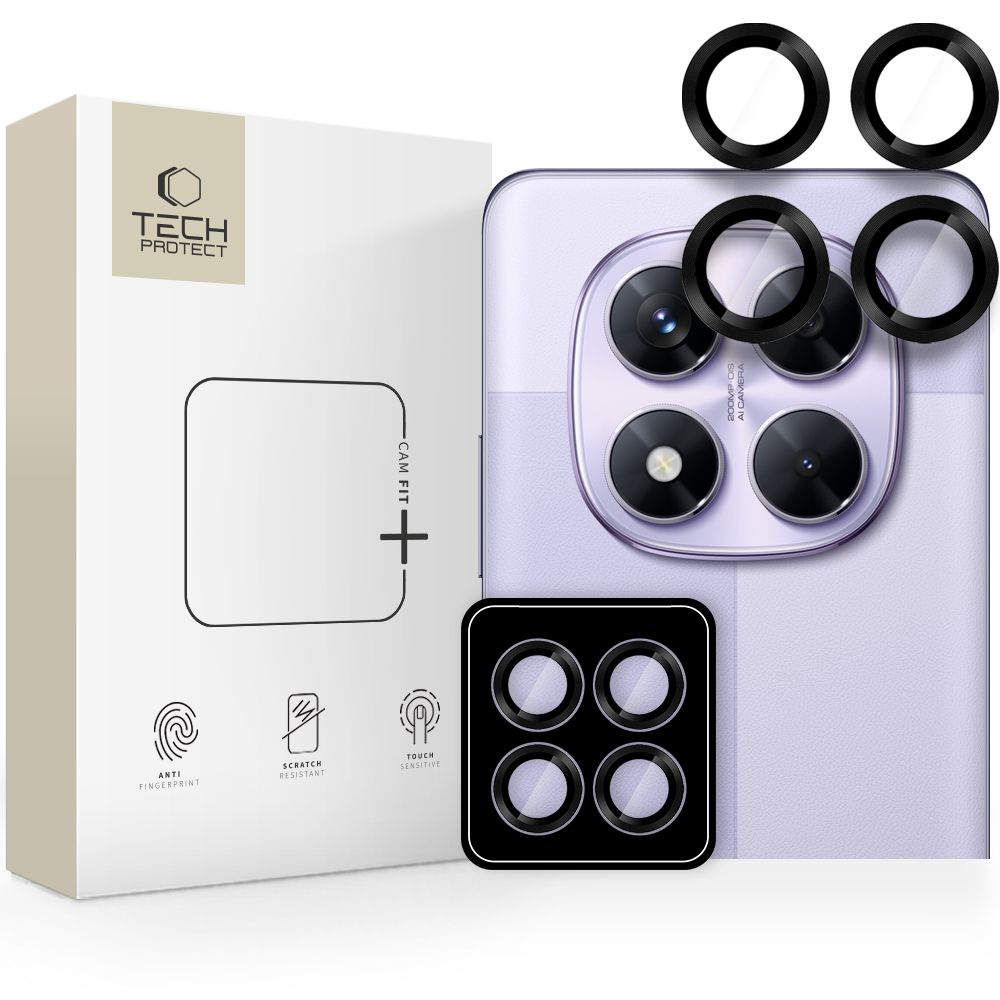 TECH PROTECT CAMRING PRO+ KRYT KAMERY XIAOMI REDMI NOTE 14 PRO 5G / POCO X7 5G ČERNÝ
