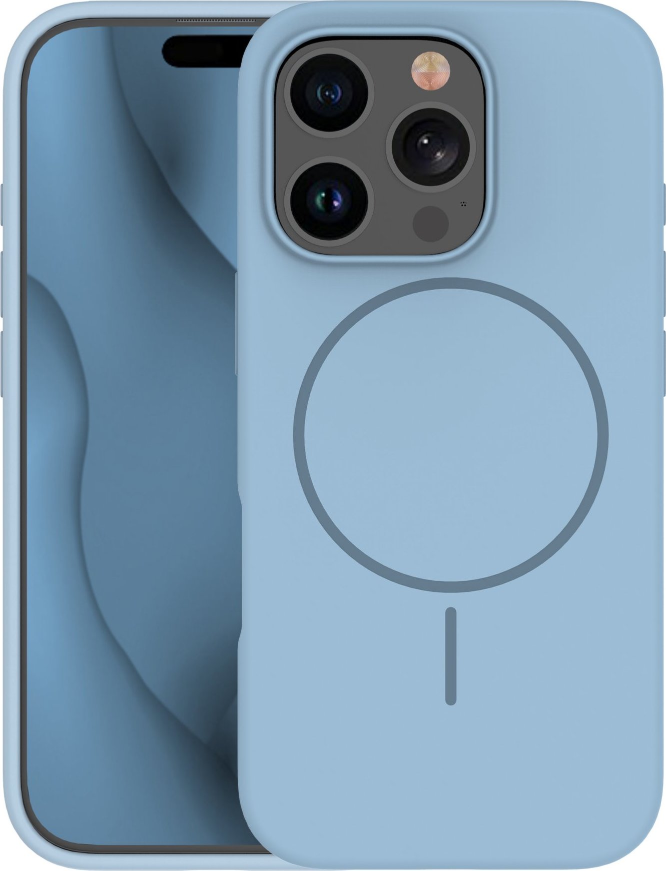 Silicone Thin Mag pouzdro pro iPhone 16e světle modré