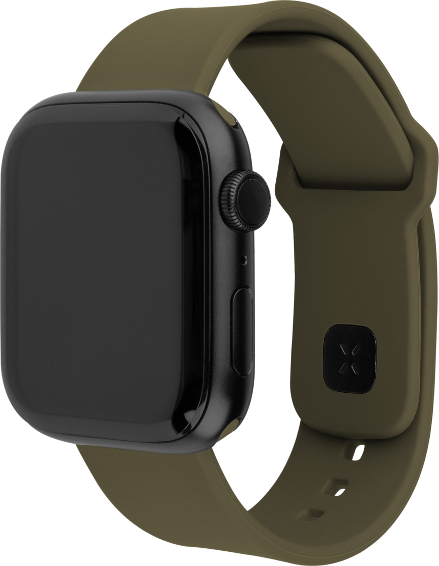 Set silikonových řemínků FIXED Silicone Sporty Strap pro Apple Watch 38/40/41mm, olivový