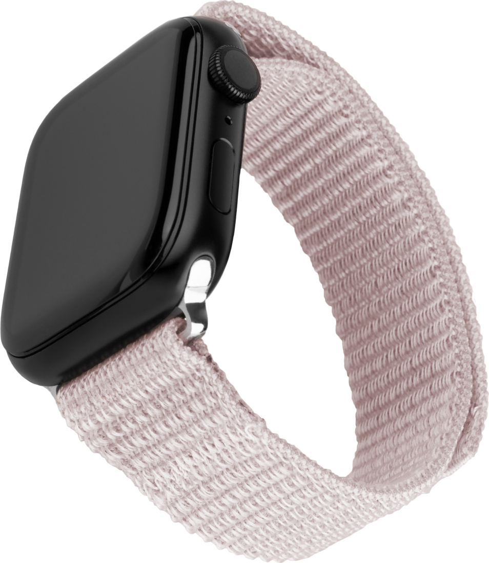 Nylonový řemínek FIXED Nylon Sporty Strap pro Apple Watch 38/40/41mm, růžově zlatý