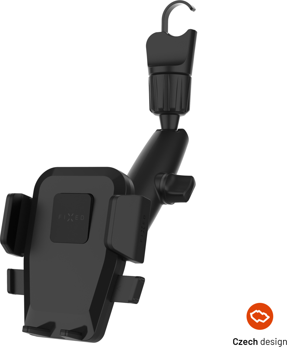Levně Univerzální držák do auta FIXED Iconiq Mirror s nohou na zpětné zrcátko, černý