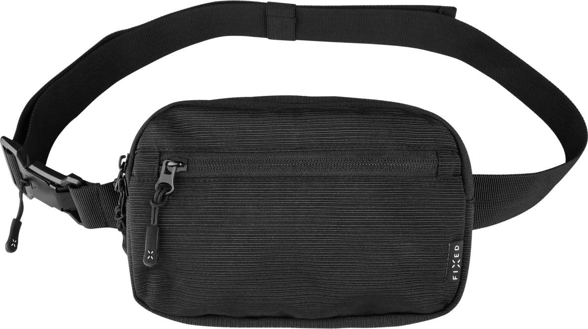 Levně Taštička okolo pasu s kapsami FIXED Camino Belt, černá