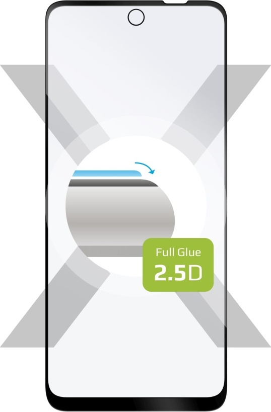 Ochranné tvrzené sklo FIXED Full-Cover pro Motorola Moto E32s, černé