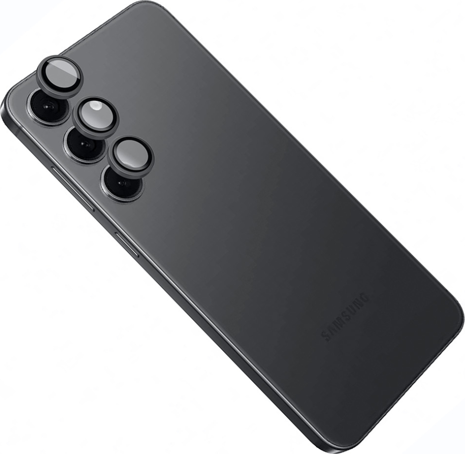 Ochranná skla čoček fotoaparátů FIXED Camera Glass pro Samsung Galaxy S25+, černá