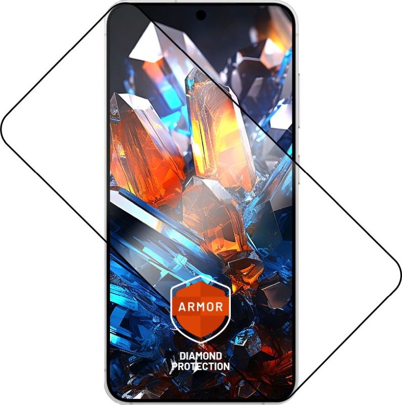 Ultra odolné tvrzené sklo FIXED Armor s Anti-dust aplikátorem a AR vrstvou pro Samsung Galaxy S24/S25, černé