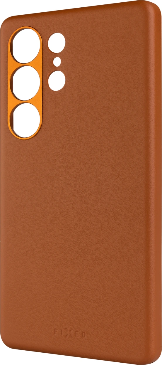 Kožený zadní kryt FIXED MagLeather s podporou MagSafe pro Samsung Galaxy S25 Ultra, hnědý